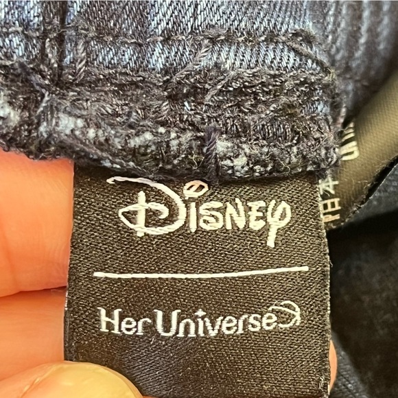 DISNEY Mickey Mouse Denim Joggers Large Patches - Picture 10 of 15